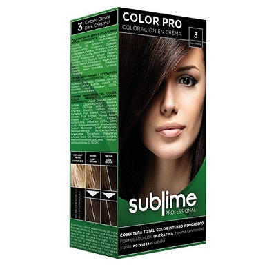 3 - Sublime Dark Brown Chestnut Professional Hair Color Cream